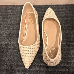 Sam Edelman Cream Woven Flats